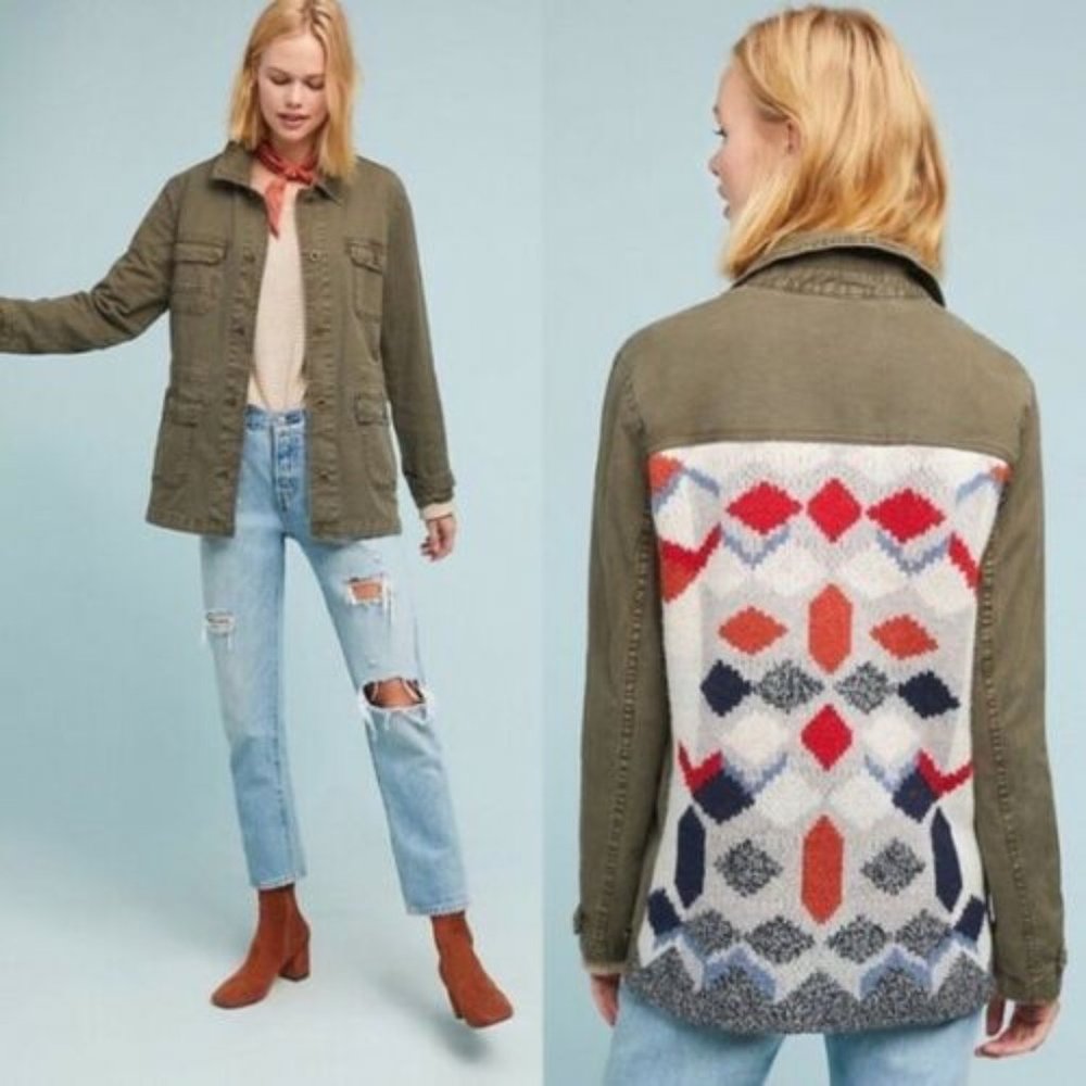 Anthropologie Knit Back Anorak - Medium